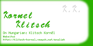 kornel klitsch business card